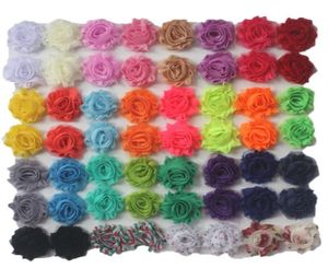 120pcs 4cm petites fleurs en mousseline de soie minables dans les accessoires de cheveux de bébés filles mini fleurs effilochées pour les bandeaux pour nourrissons en bas âge bricolage clot2501401