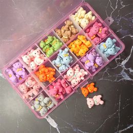 120pcs / 60pcs Gummy Bear Nail Art Charms Kawaii Accessoires Sweet Heart / Star / Candy Nail Art Strass DIY Manucure Accessoires 240307