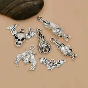 120 pièces alliage chauve-souris breloques Halloween breloques pendentifs bricolage pour la fabrication de bijoux artisanat X-04