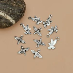 120Pcs Legering Leuke Bee Honeybee Charm Hangers Voor Crafting Sieraden Maken Accessoire (Antiek Zilver) X01