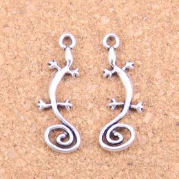 120 stks Antiek Zilver Brons Geplateerd Gecko Huis Hagedis Charms Hanger DIY Ketting Armband Bangle Bevindingen 29 * 11mm