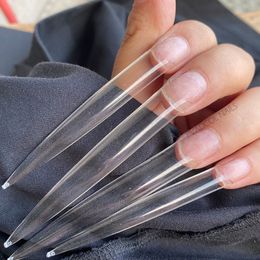 120pcs tas c curve xxxl extra's lange stiletto valse nagel tips half bedekken nep nagels acryl salon levering 220716