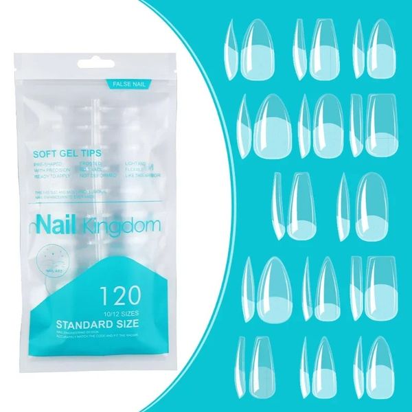 120pcs / sac Matte Mat Presse sur les pointes de l'ongle Soft Full Cover Faux Nails OVAL AMMAND SCULPTED FAKE Nail