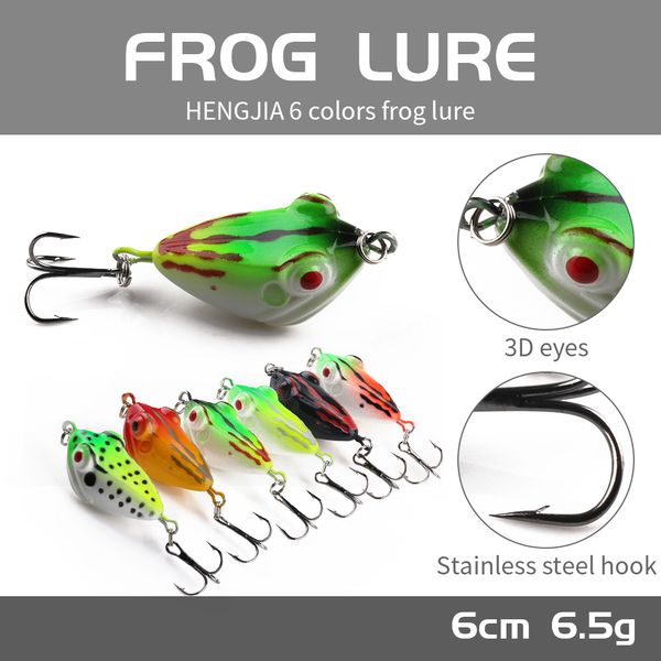 HENGJIA nuevo 120 Uds Crankbaits Señuelos de pesca de rana dura aisc aparejos de pesca de plástico artificial 4CM 6G 8 # gancho japonés pescaria