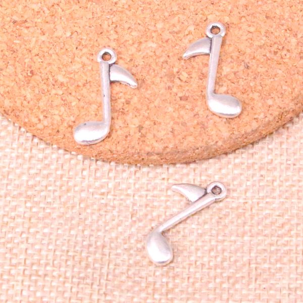 120pcs Charms note musicale 23 * 13mm Antique d'ajustement Making pendentif, Vintage argent tibétain, bijoux faits main bricolage