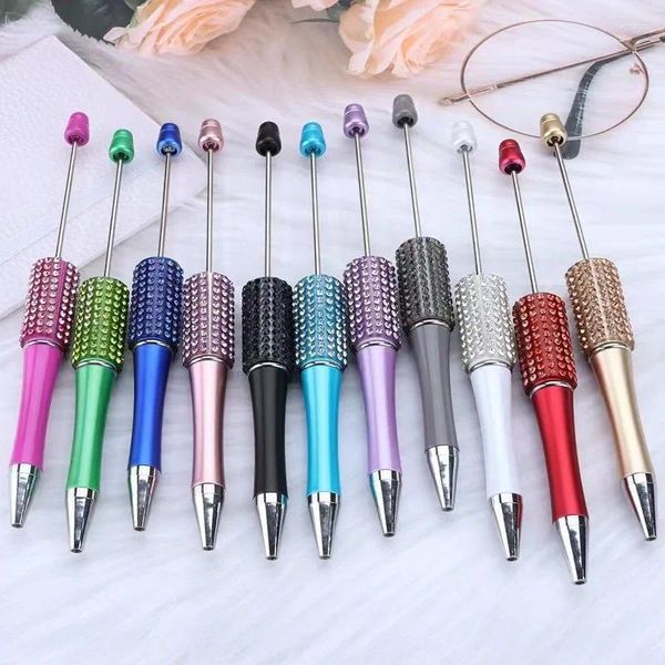 120 piezas Pen con cuentas de diamantes Al por mayor Diy creativo plástico lindo rompecabezas bolicones de bolígrafos lujo para regalo de estudiante