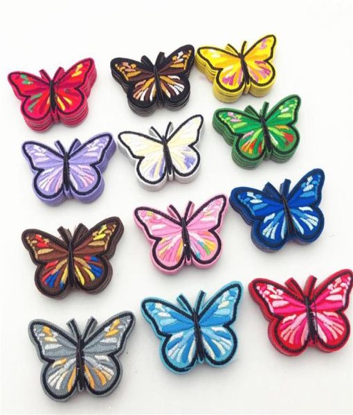 120 Uds. Parche para planchar para coser, adorno bordado, pegatinas de tela de mariposa de COLOR para manualidades de costura DIY 3468350