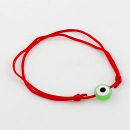 120 pièces Kabbale Bracelet à cordes rouges mélange de couleurs résine mauvais œil perle rouge Protection santé chance bonheur Bracelets B-35246N