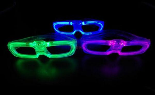 120 unids/lote de gafas luminosas, gafas de plástico con brillo de luz fría a la moda, gafas de fiesta con luz LED, venta directa de fábrica