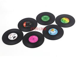 120 stks / partij Gratis Verzending Ronde CD Records Vorm Antislip Cup Onderzetters Houder Mat Silicone Placemat Cup Mat Mix Kleur