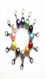 120pcs mélange 12 couleurs 10 mm perles charmes de perle charms bracelets bricolage bijoux accessoire macroporeux perles charmes fermoir de homard C7476111