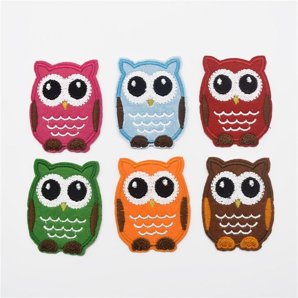 120 pièces mélangées 2 ''petit hibou tissu Applique Patch vêtements broderie couture Craft238H