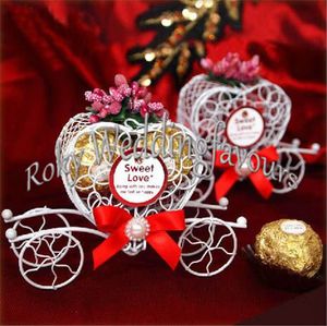 ENVÍO GRATIS 120 UNIDS Cajas de Dulces de Carruaje de Corazón de Metal Personalizado Productos Terminados Favores de Banquete de Boda Ajuste de la Mesa Ideas de Decoración