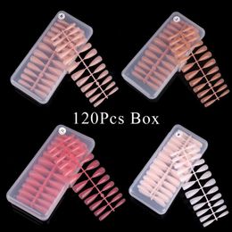 120 pièces couleur unie Super Long Stiletto faux ongles presse sur ongles conseils pour Art ongles artificiels faux 220716