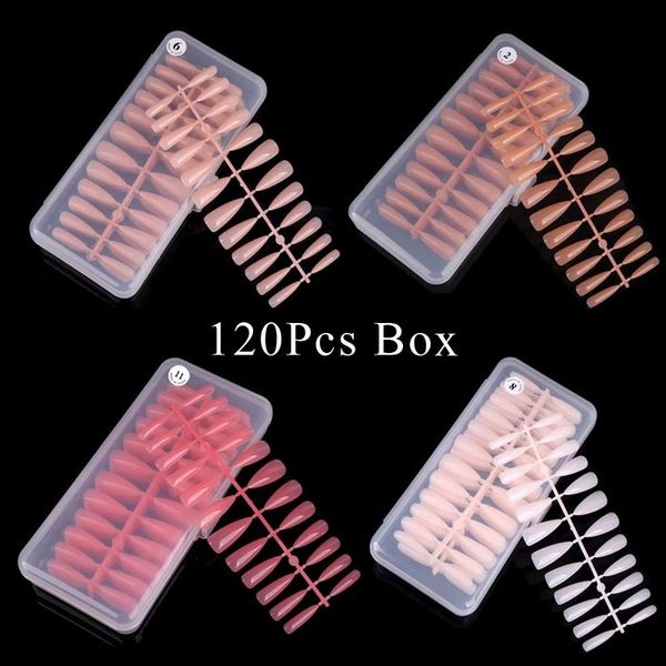 120 pièces couleur unie Super Long Stiletto faux ongles presse sur ongles conseils pour Art ongles artificiels faux 220716