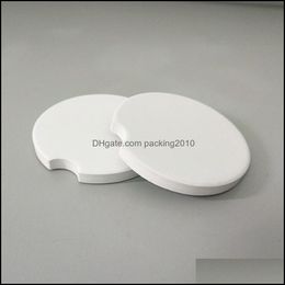 120pcs sublimation Car Ceramic Ceramic Coasters 6.6 * 6,6 cm Impression de sous-traitants Consommations mat￩riaux RRA3499 Drop Livraison 2021 Mats P