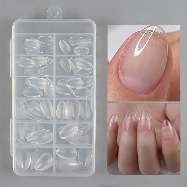 120pcs XXS Super court amande couverture complète sculpté doux Gel ongles conseils presse sur Capsule Américaine Gel X artificiel faux ongles 240127