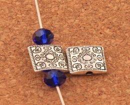 120 pcslot 10x10mm coeur Mandala sculpté carré plat entretoises perles Antique argent bijoux faits à la main bricolage L18429551754