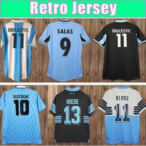 2000 2001 Claudio Mens Soccer Jerseys SS Lazio 1991 Retro #10 Gascoigne Home Football Shirt 99 20 Mancini Inzaghi Nedved Vieri Short Sleeve