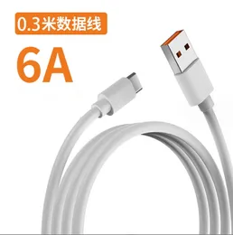 120W 6A USB Type C USB-kabel Supersnelle Charing Line voor Xiaomi Samsung Huawei Honor Quick Charge USB C-kabels Datakabel 0,3 m 1 m 2 m met retail pp-pakket groothandel