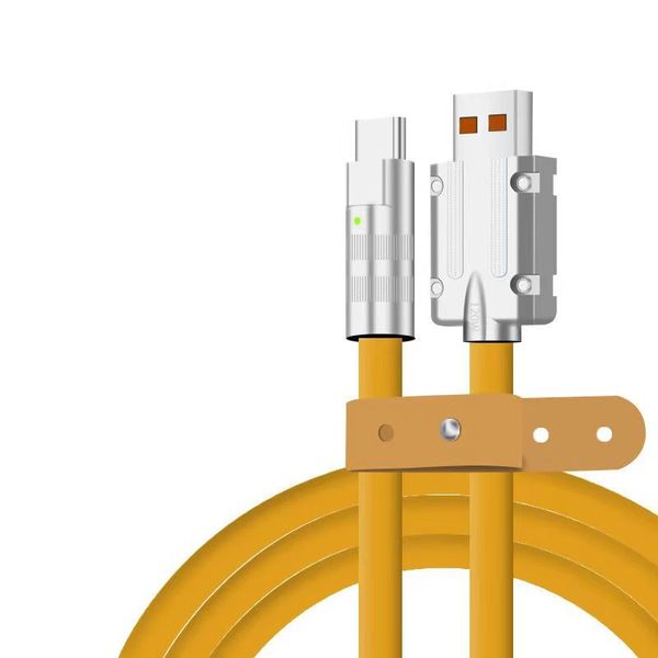 120W 6A Cables USB de carga rápida Aleación de zinc Cabeza de metal Cable micro tipo C S9 Xiaomi Teléfonos celulares Android para Samsung Cable de cargador de línea de datos