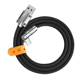 120 W 6A Roterende Snel Opladen Type c Kabels 1 M 3Ft USB-C Micro Kabel Zinklegering TPE Draad voor Samsung S10 S20 S22 S23