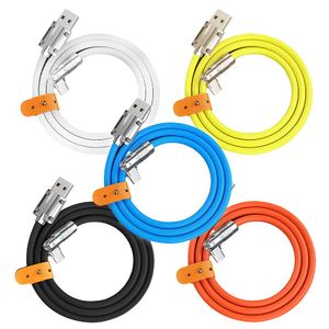 Cable tipo C de carga súper rápida de 120W 6A, Usb C a C, Cable de datos de silicona líquida de carga rápida, interfaz tipo C, Cable giratorio de 180 °