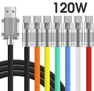 Câbles de Charge ultra rapides 120W 6A, USB C Type C, Micro câble en Silicone liquide, Charge rapide pour Samsung s10 S20 S22 S23 Htc lg 1M 3 pieds