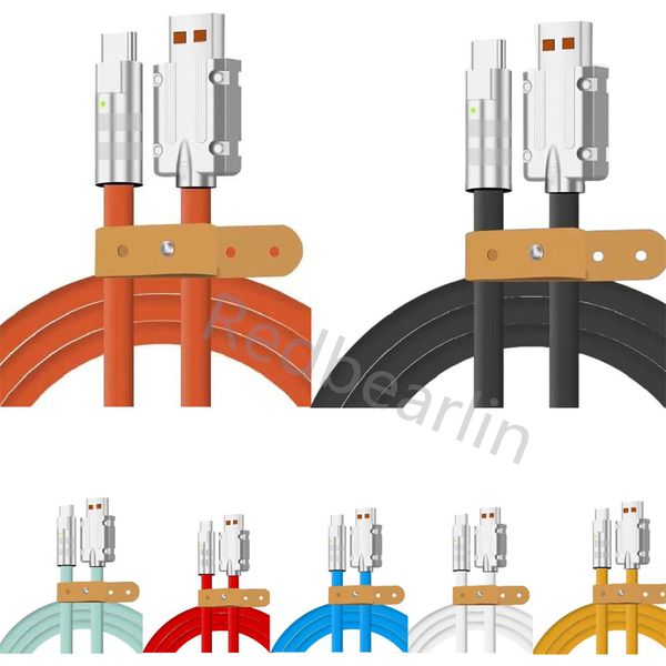 120w 6a tpe tipo c cabos de carregamento rápido 1m 1.5m 5ft 2m 6ft USB-C micro fio de cabo de liga para samsung s10 s20 s22 s23 htc lg m1