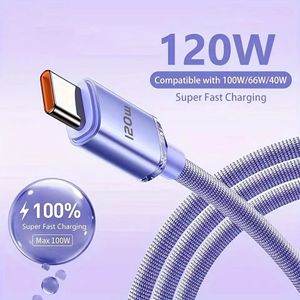120W 6A USB Type C Kabel Super Fast Charger Kabel USB C Quick Charge Cord Voor Samsung S23 s24 Huawei Xiaomi Mobiele Telefoon