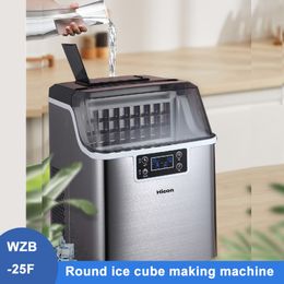 120W Automatische elektrische ijsmachine Generator Koeler Mini Round Ice Cube Maker Keukenapparaat voor bars Restaurants Hotels