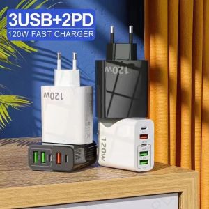 120W PD Multiport snellader PD en 3 USB-poorten Adapter voor alle telefoons snel opladen ZZ