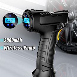 120W compresseur d'air rechargeable pompe gonflable sans fil pompe à air portable voiture automatique gonfleur de pneu équipement LED numérique disp274Y