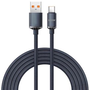 120W Type C kabel 6a Super snel laadkabel gevlochten nylon 1m 1,5 m 2m Quick lading kabels Lader voor Samsung Xiaomi Huawei