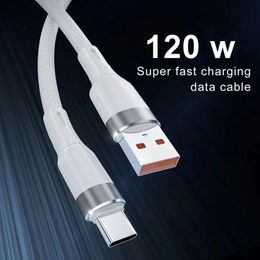 120W Type C Supersnelle oplaadkabel 6A High Speed Data Verdikte USB Type-C oplaadkabel voor Xiaomi Samsung LG Laptop Android-oplaadsnoer