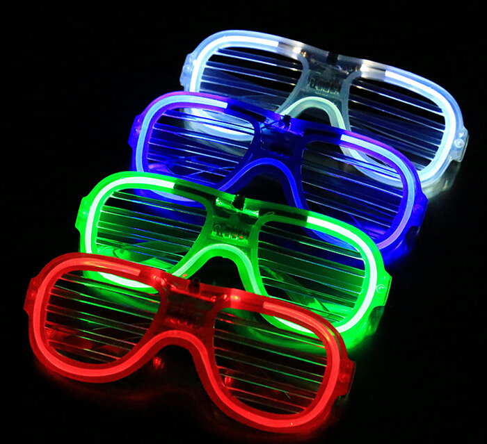 Fashion LED Light Glasses Flashing Shutters Shape Glasses LED Flash Glasses Sunglasses Dances Party Supplies Festival Decoration E1680305