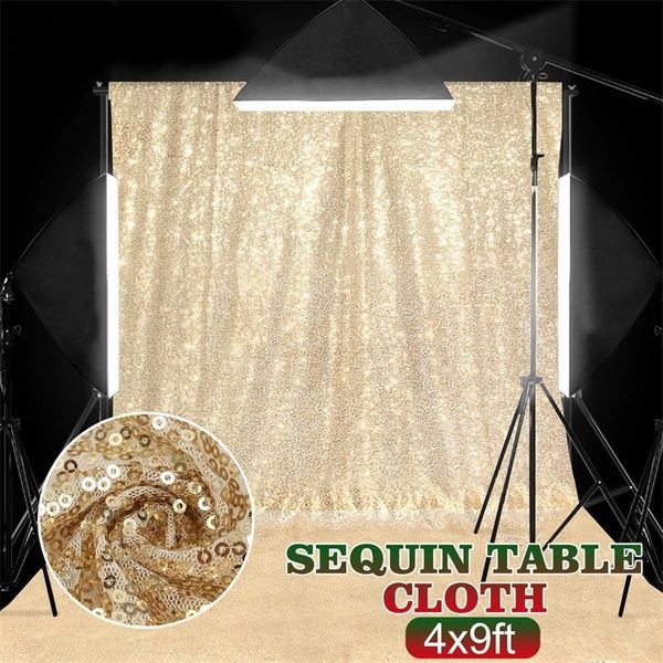 120x270cm Sequin Table Tissu Rideau Photographie Fond Or / Or Rose / Argent / Or Rose Nappe Rectangle Glitter Couverture Y200421