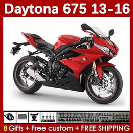 Motorfietsbeurs voor Daytona 675 675R 2013-2016 Bodywork 166No.0 Daytona675 13 14 15 16 Body Daytona 675 R 2013 2014 2015 2015 2015 2015 OEM Moto Fairing Kit Glossy Rood