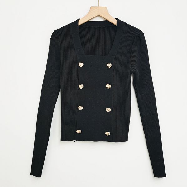 1212 2022 Piste Automne Marque Même Style Pull Cardigan Manches Encolure Dégagée Rouge Blanc Noir Mode Femmes Vêtements Haute Qualité Femmes jinniu