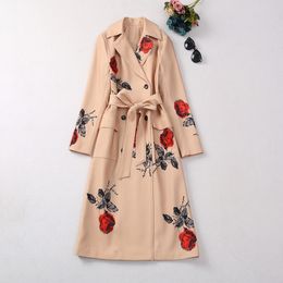 1215 XXL 2024 Milan Runway Coat Spring Merk dezelfde stijl jas revers nek hoge kwaliteit lange mouw dames kleding sh