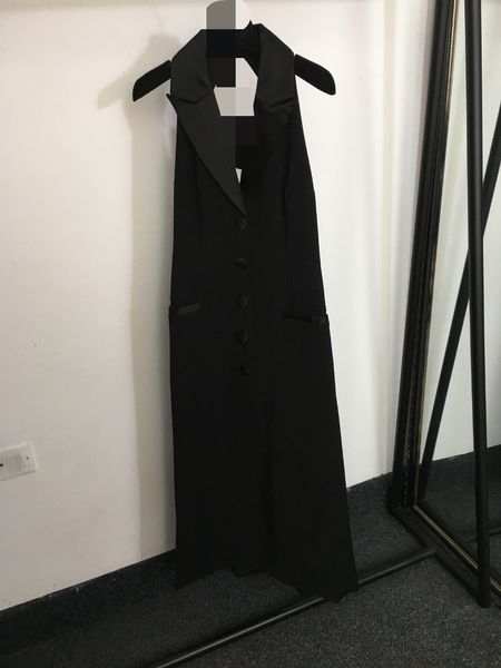 1216 XXL 2024 Milan Runway-jurk Lente V-hals Mouwloos Boven de knie Wit Groen Merk Dezelfde stijl Damesjurk Mode Hoge kwaliteit 20231076