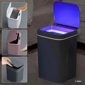 1216L Intelligente inductie Trash Can Automatic Smart Waste Bin Badkamer Dust bin Huis Woonkamer Keukenafval opslag 240510