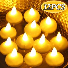 121pcs LED Cougies flottantes Cougies sans flammes batts battants flottants flottants sur l'eau Décor de fête de Noël de mariage en eau.