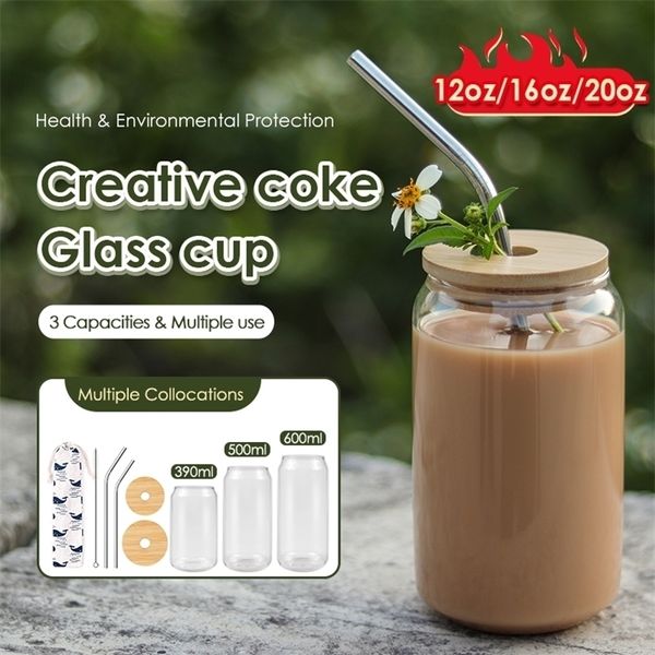 1220oz Nordic minimaliste en verre tasse transparente Ustensile de consommation d'alcool café Milk de lait cola