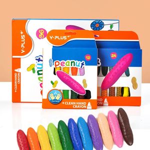 1224 couleurs lavables crayons de cacahuètes mignons pour enfants et enfants ensemble de marqueurs de peinture à colorier pastel sec sans mains sales 231220