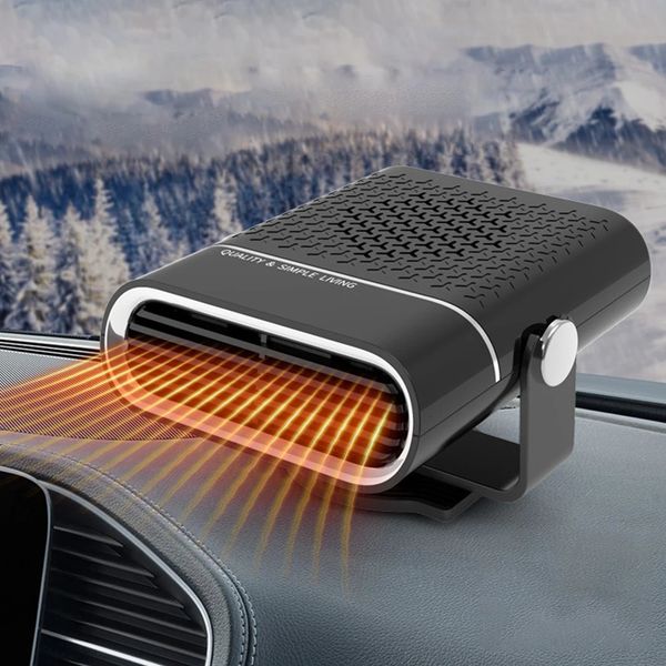 Calentador de coche de 1224 V, ventilador, desempañador, enchufe en encendedor de cigarrillos, Mini calentador eléctrico, descongelador de aire de calentamiento rápido, antiniebla 240130