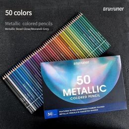 12245072 Metallicmacarons Crayons de couleur Crayons d'huile Ensemble coloré en bois pour adulte esquisse de dessins d'art Drawing Supplies 231221