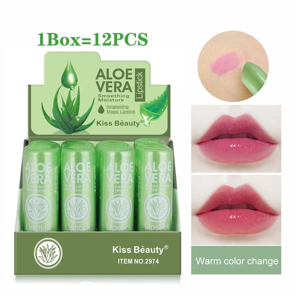 1224pcs a granel al por mayor de labios al por mayor conjunto Aloe vera bálsamo de labios sexy lápiz lápiz argán enjuagando hidratación batom 240321