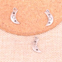 122 pièces breloques étoile de lune 19*9mm Antique faisant pendentif ajustement, argent tibétain Vintage, bijoux faits à la main bricolage