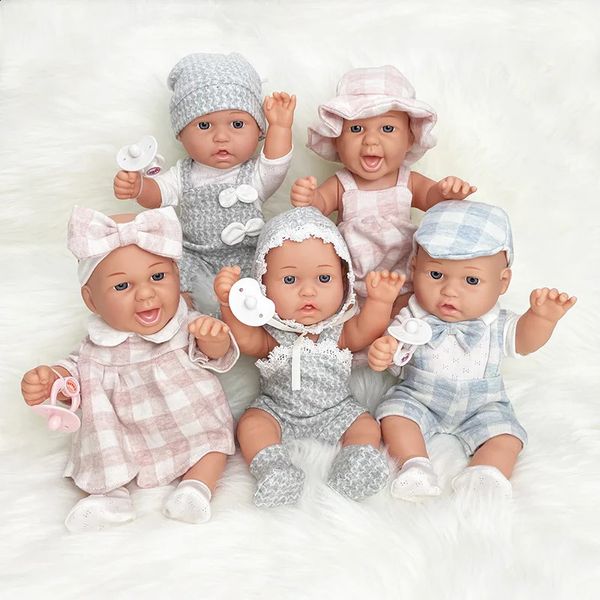 Muñeca de bebé de cuerpo suave de 1230 cm en caja de regalo para niños pequeños Muñecas de bebé Reborn con accesorios de muñeca lavables Manta de chupete 240308